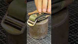 How to use copper rivets #leather #bag #leatherbackpack #shorts#copper #rivet