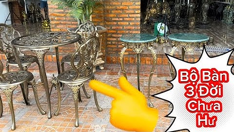 Bộ bàn bằng đồng 1916 _ Cặp đôn đồng _ Bình trà đồng