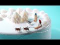 ケーキを雪原に見立てる|Making of “Dog Sledding”