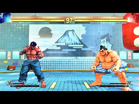 Kage vs E. Honda (Hardest AI) - Street Fighter V