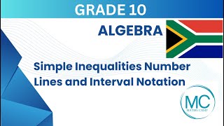 Simple Inequalities Number Lines Interval Notation- ALGEBRA Grade 10