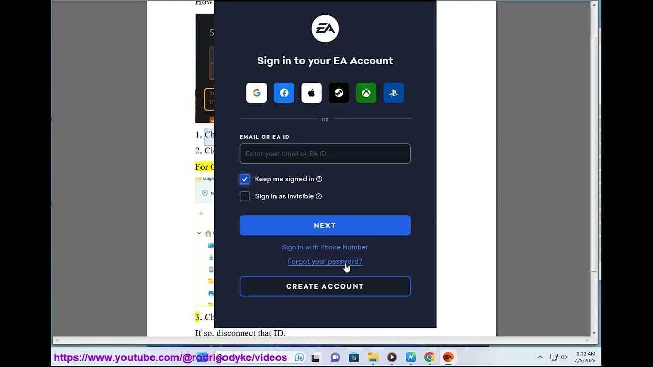 Fix Your credentials are incorrect or have expired in EA