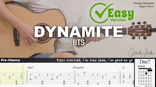 PDF Sample Dynamite (Easy Version) - BTS guitar tab & chords by Kenneth Acoustic.