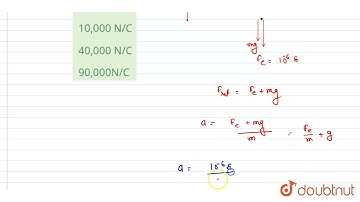 An electric field is acting vertically upwards . A particle of mass 1 mg and charge -1 mu C is p...