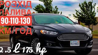 Розхід палива Ford Fusion 2.5 90-110-130 км/год