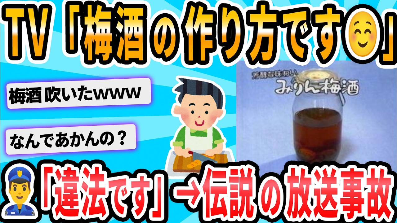 【2ch面白いスレ】NHKきょうの料理で法律違反のみりん梅酒の作り方を紹介しちゃったのでお詫び