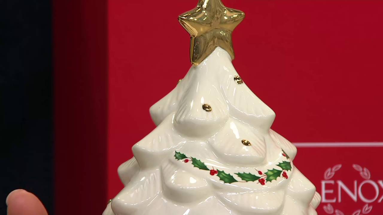 Lenox Holiday Tree Cookie Jar with 24kt Gold Accents on QVC YouTube