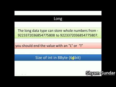 long datatype in java with details || Shyam Sundar