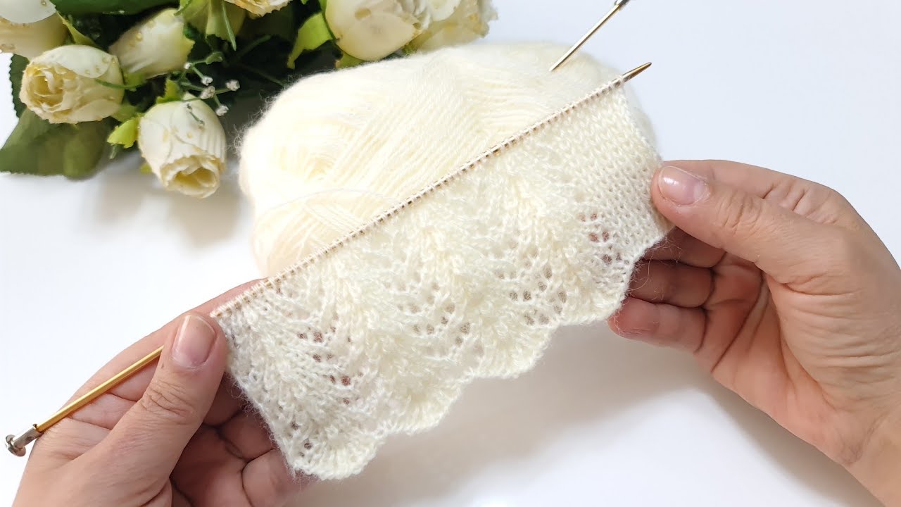 İki şiş çok güzel örgü modeli / yelek şal örgü modelleri