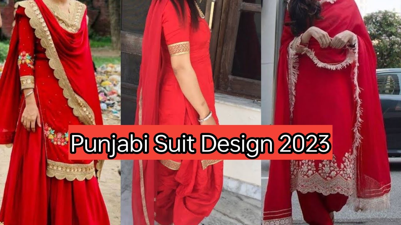 Buy Print Fancy Fabric Punjabi Suit In Red | Punjabi Patiala Suits