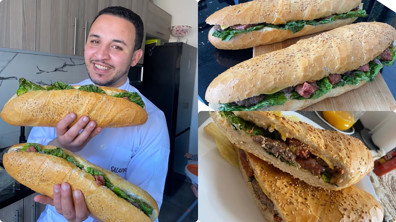 سندويتش كفتة +صلصة لذيذة متشبعوش منو مناسب للصيف😋أكبر سندويتش في اليوتيوب😂وصفة سهلة