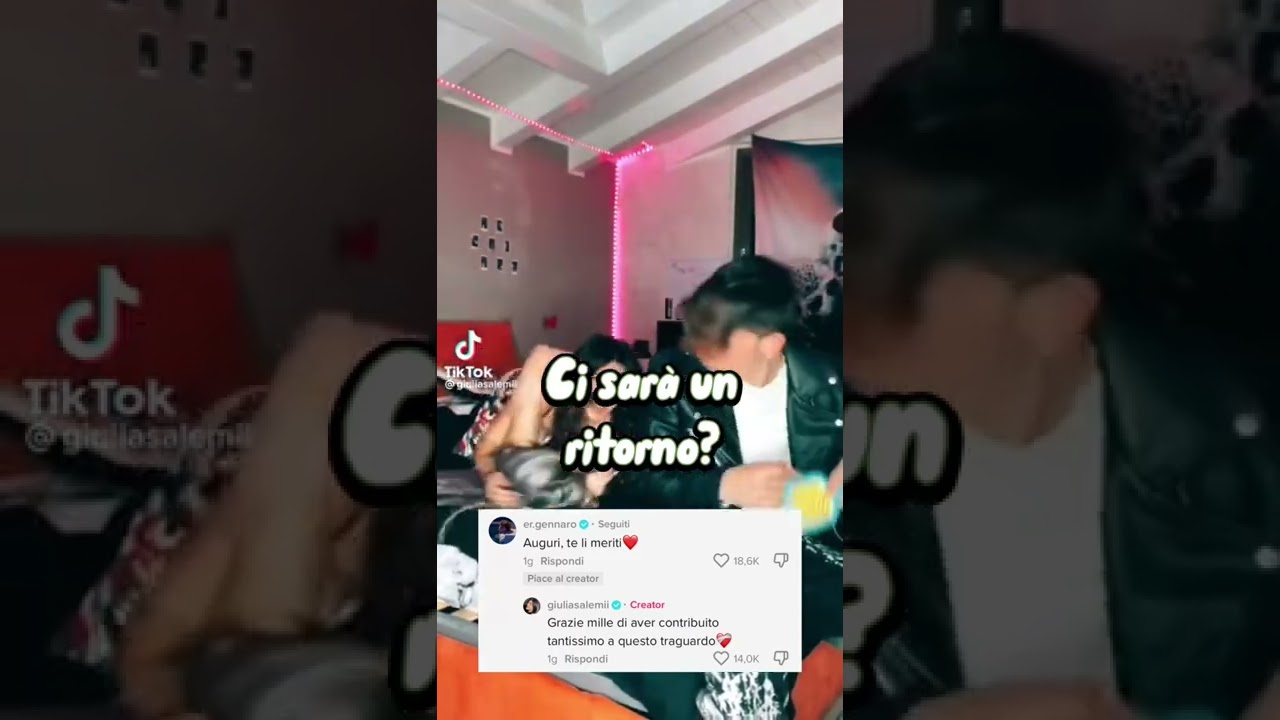 Ergi commenta sotto un video di Giulia e lei risponde