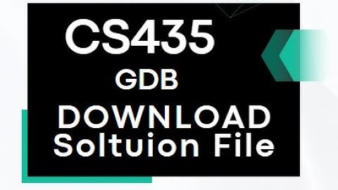 CS435 - GDB Solution Fall 2023, Download Solution File