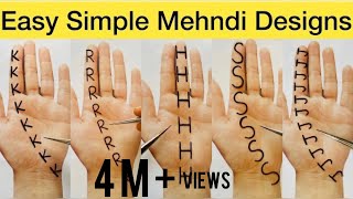 KRHSJ Beautiful Alphabet Mehndi design for hands| Easy Simple Mehendi design Trick-Mehandi ka Design