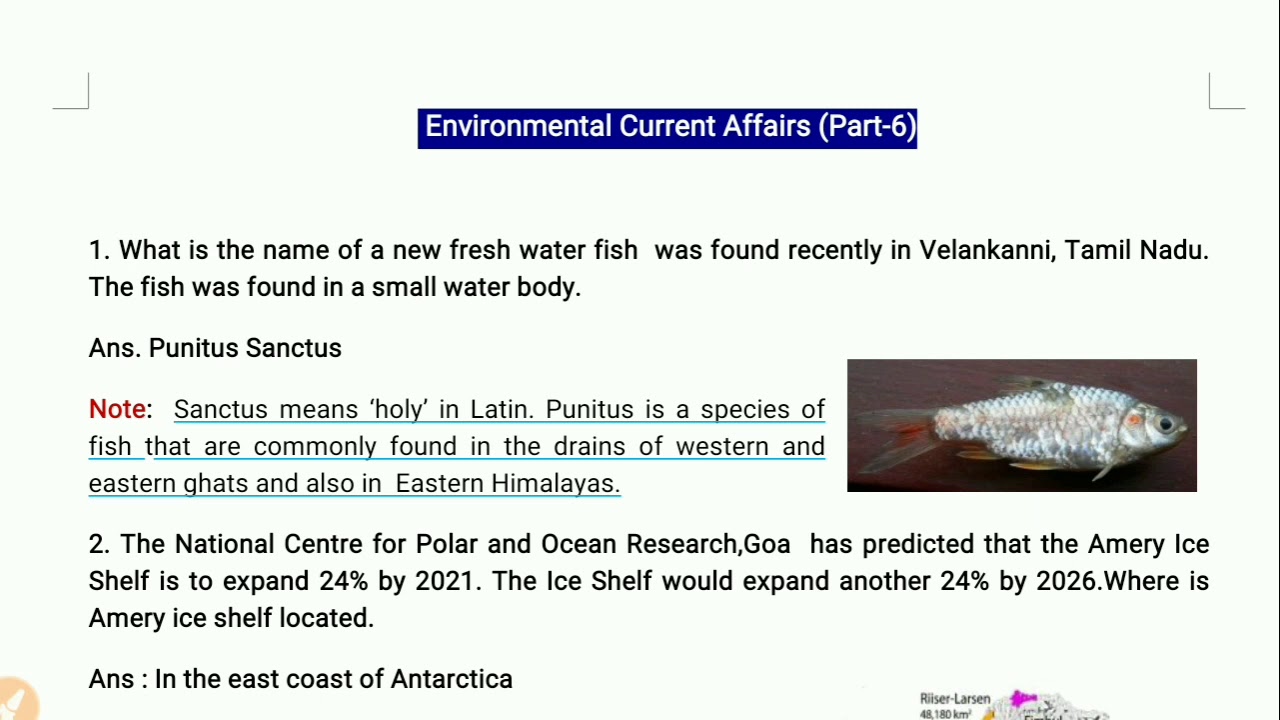 Environmental Current Affairs (Part6) YouTube