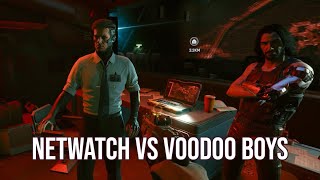 Should you side with NetWatch or Voodoo Boys in Cyberpunk 2077? screenshot 1