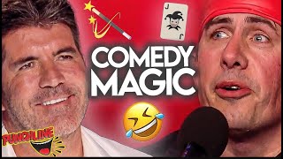 10 FUNNIEST BGT Magicians EVER Golden Buzzer Ending