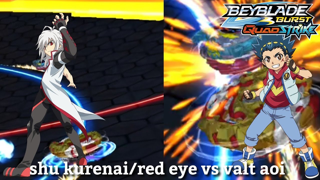 Shu Kurenai beyblade burst evolution sprysen red eye and valt aoi valkirie