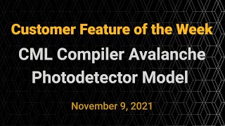 CML Compiler Avalanche Photodetector Model