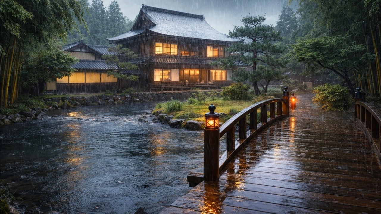 Peaceful Rain at a Traditional Japanese House 🌿 Cozy Piano for Deep Focus & Relaxation