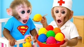 Affe Bon Bon kümmert sich um den kleinen Bären und erkundet den bunten Bonbonraum - HT Tierwelt