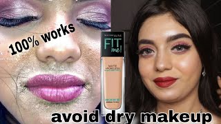 Flawless base kaise achieve kre?✨ Maybelline fit me foundation se| Dry skin makeup hacks💄