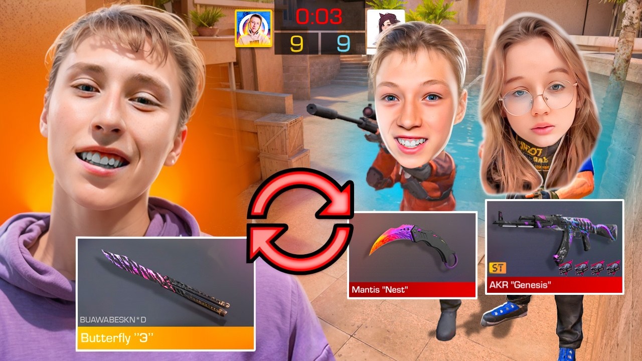 ДУЭЛЬ ОБМЕН НЕМЕЛИСС СКИНАМИ 1 VS 2 НА 100.000 ГОЛДЫ ПРОТИВ ДЕВУШКИ И БРАТА СТАНДОФФ 2