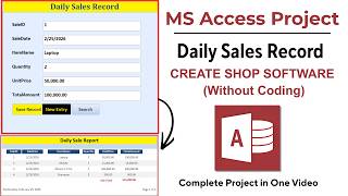 दुकान के लिए दैनिक बिक्री रिकॉर्ड प्रणाली | एमएस एक्सेस प्रोजेक्ट | प्वाइंट ऑफ सेल (पीओएस) screenshot 3