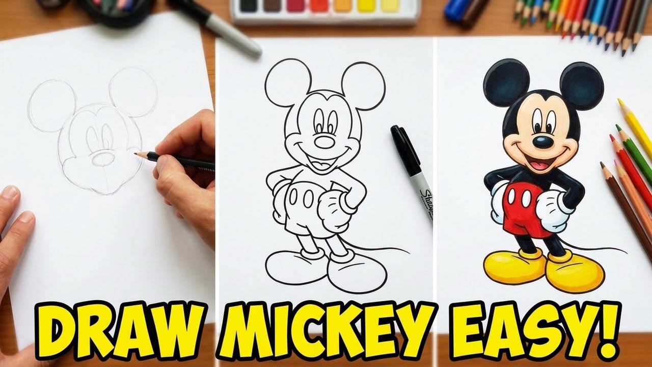 Your First Perfect Mickey Mouse Drawing Starts Here - YouTube