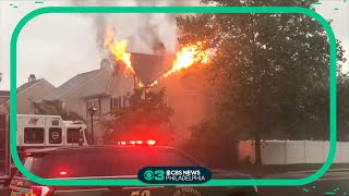 Officials think lightning strike during Friday's severe storms cause house fire in Schwenksville