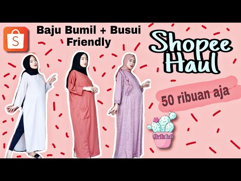 Shopee haul gamis murah under 70k bumil Dan busui friendly | Novah Safitri