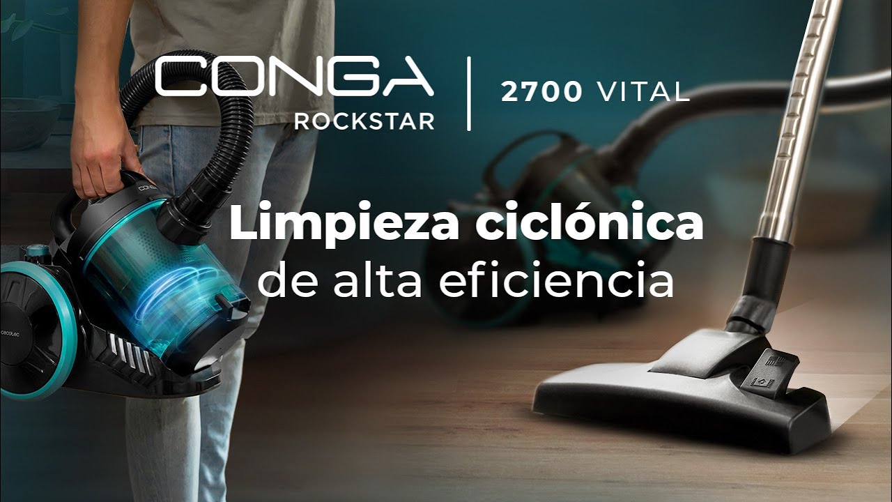 Aspirador sin bolsa potente Conga Rockstar 2700 Vital de 700 W 