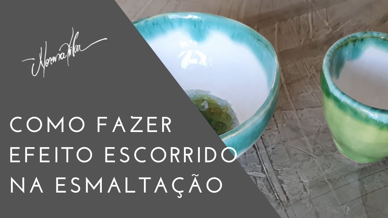 COMO FAZER EFEITO ESCORRIDO NA ESMALTAÇÃO DA CERÂMICA (NORMA VILAR)