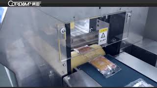 Coretamp new design flow packing machine with air exhuse devise