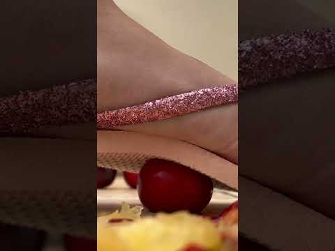 Crushing plums with flip flops