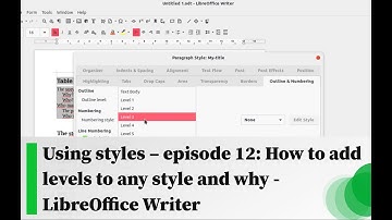 Using styles – episode 12: How to add levels to any style and why - LibreOffice Writer