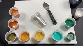 Acrylic Pouring: Natural Metallic Drop Pour plus Finger Painting - Unique Fluid Art