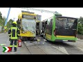 30 Personen verletzt: Linienbus kollidiert mit Straßenbahn in Oberhausen