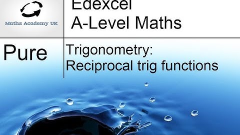Introduction to Reciprocal Trig Functions