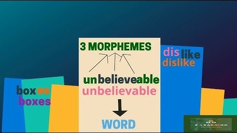 INTRODUCTION TO MORPHEMES AND SYNTAX (MORPHOSYNTAX) | E learning ||