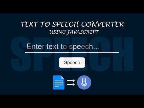 Text To Speech Converter Using JS | Text To Speech In JavaScript