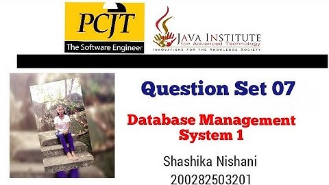 Database Management System Task 07  | 1st Year | Semester 01 | Java Institute