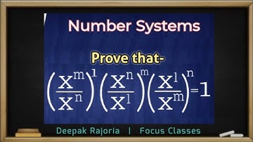 Prove that (x^m / x^n)^l . (x^m / x^l)^m . (x^l / x^m)^n = 1 | Class 9 Maths, Number Systems