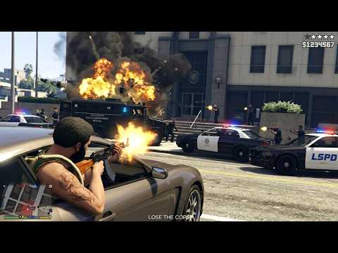 GTA 5 - Aggressive Vespucci Police Station Shootout + Ten Star Escape