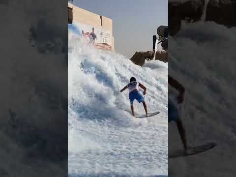 Dubai flow rider Barrel at Yas Waterworld Waterpark Surf Machine Contest abu dhabi uae