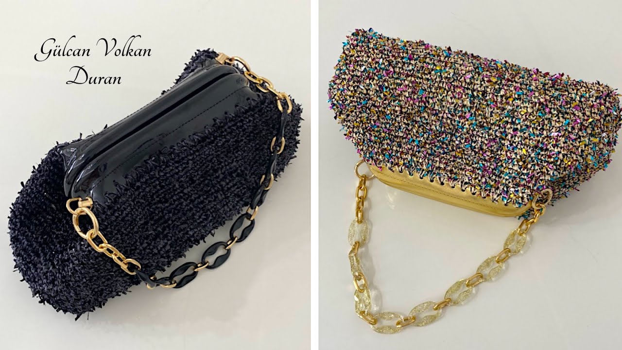SONUÇ MUHTEŞEM ✨😍 Deri Burslu Konfeti 🎉 İple Örgü Çok Kolay Çanta Yapımı