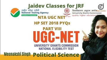 NTA UGC NET 2022  I HP SET 2018 PYQs PART VIII I Meenakshi Singh