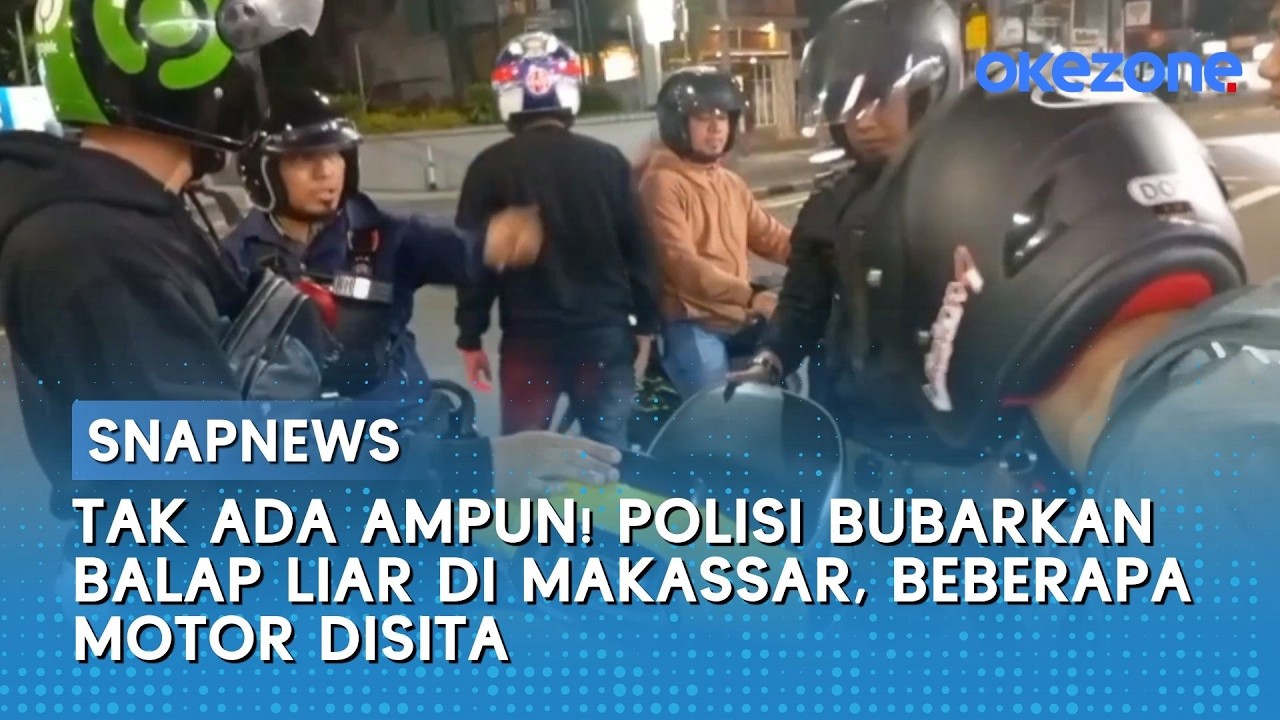 Tak Ada Ampun! Polisi Bubarkan Balap Liar di Makassar, Beberapa Motor Disita
