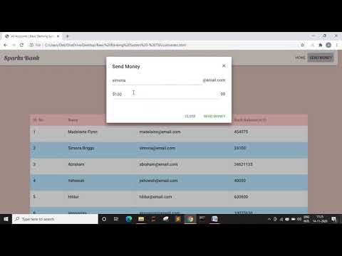 Basic Banking System - Sparks Foundation Web Development Internship Task 1