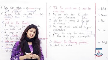 Class 5 - Computer Studies - Chapter 10 - Lecture 7 - MS PowerPoint - Exercise - Allied Schools